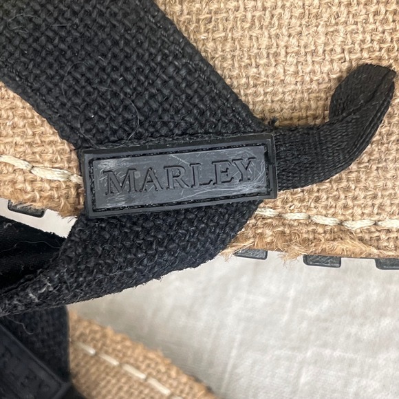 Marley Fresco Flip Flops 10 Sandals Jute Rasta Reggae Stripe Mans - Picture 2 of 6